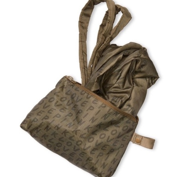 Pink Victoria’s Secret Olive green weekend tote bag and pouch large workout bag - Picture 4 of 16